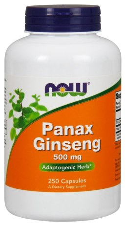 NOW FOODS Żeń-szeń, Panax Ginseng, 500 mg - 250 kapsułek