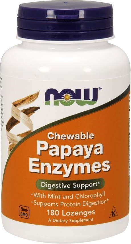 NOW FOODS Papaya Enzyme, Chewable - 180 lozenges