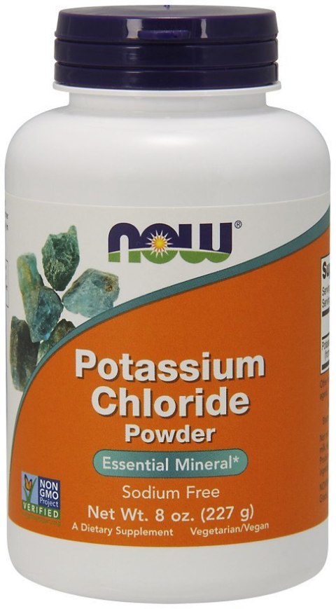 NOW FOODS Potassium Chloride, Chlorek Potasu Powder - 227g