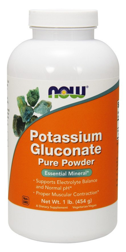 NOW FOODS Potassium Gluconate, Glukonian Potasu Pure Powder - 454g