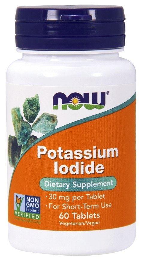 NOW FOODS Potassium Iodide, Jodek Potasu 30mg - 60 tabs