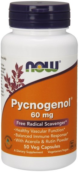 NOW FOODS Pycnogenol with Acerola & Rutin Powder, 60mg - 50 vcaps