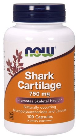 NOW FOODS Chrząstka Rekina, Shark Cartilage, 750mg - 100 kapsułek