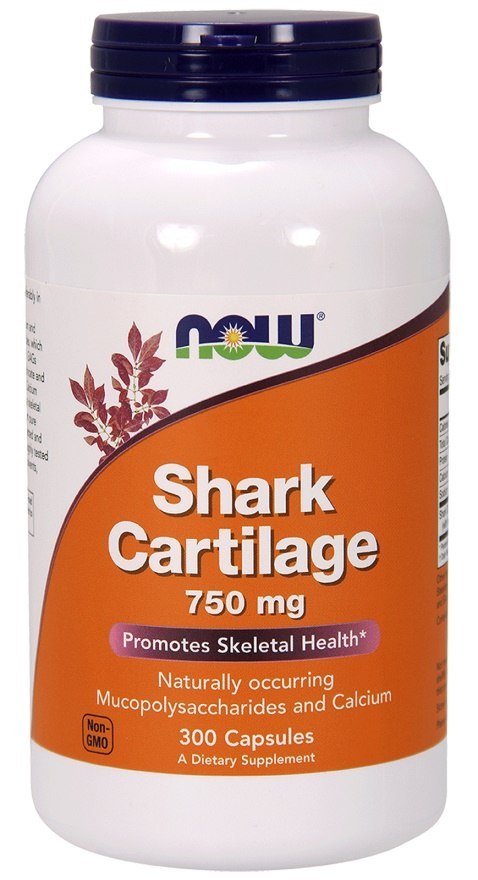 NOW FOODS Chrząstka Rekina, Shark Cartilage, 750mg - 300 kapsułek