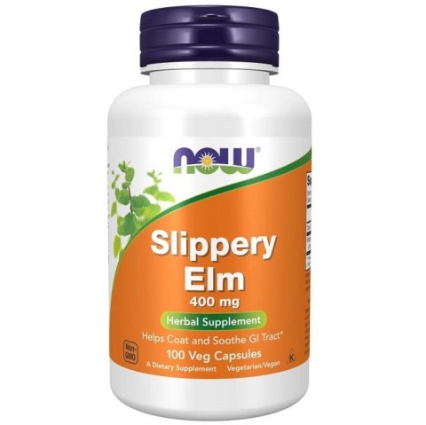 NOW FOODS Slippery Elm, Wiąz Czerwony, 400mg - 100 vcaps