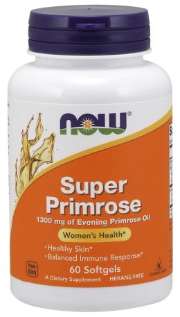 NOW FOODS Super Primrose, Olej z Nasion Wiesiołka, 1300mg - 60 softgels