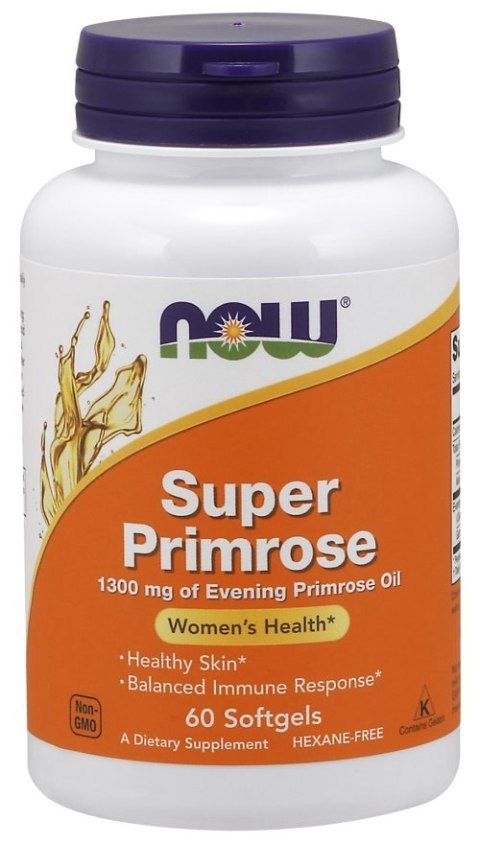 NOW FOODS Super Primrose, Olej z Nasion Wiesiołka, 1300mg - 60 softgels