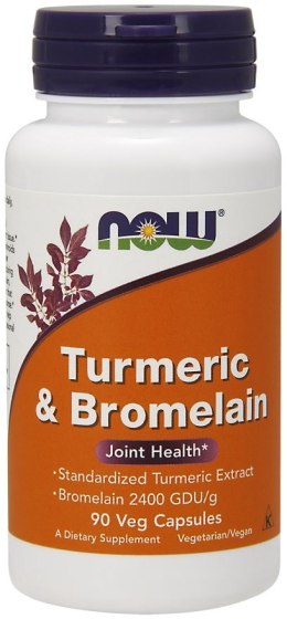 NOW FOODS Turmeric & Bromelain - 90 vcaps