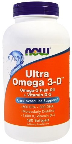 NOW FOODS Ultra Omega 3-D z Witaminą D3 - 180 softgels