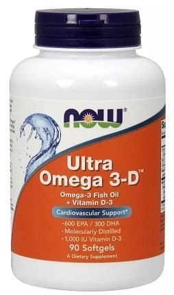 NOW FOODS Ultra Omega 3-D z Witaminą D3 - 90 softgels