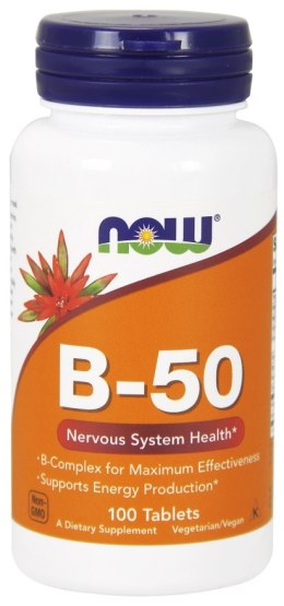 NOW FOODS Witamina B Complex B-50 - 100 tablets