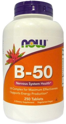 NOW FOODS Witamina B-50, 250 tabletek