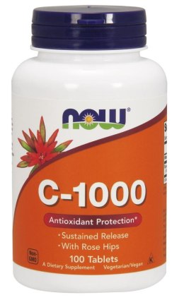 NOW FOODS Witamina C-1000 with Rose Hips - Sustained Release - 100 tabs