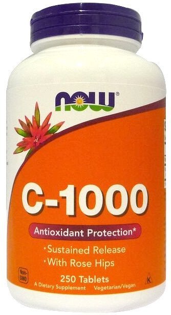 NOW FOODS Witamina C-1000 with Rose Hips - Sustained Release - 250 tabletek