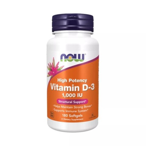 NOW FOODS WITAMINA D3 1000 IU 180 softgels