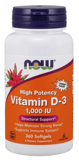 NOW FOODS WITAMINA D3 1000 IU 360 softgels