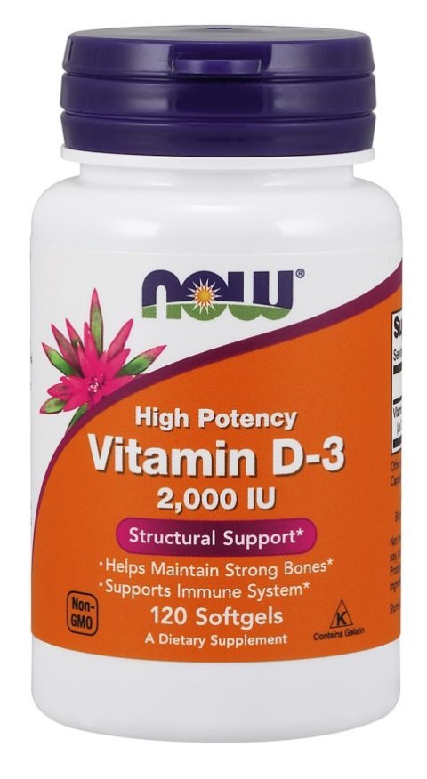 NOW FOODS WITAMINA D3 2000 IU 120 softgels