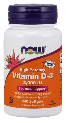 NOW FOODS WITAMINA D3 2000 IU 240 softgels