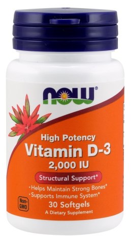 NOW FOODS WITAMINA D3 2000 IU 30 softgels