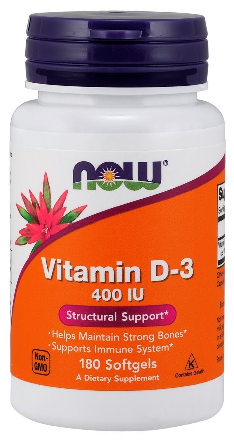 NOW FOODS WITAMINA D3 400 IU 180 softgels