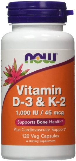 NOW FOODS Witamina D3 i K2 - 120 vcaps