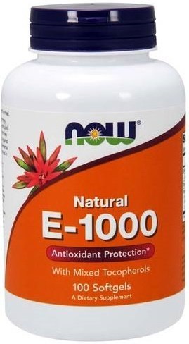 NOW FOODS Witamina E-1000 - Natural (Mixed Tocopherols) - 100 softgels