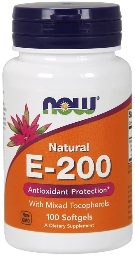 NOW FOODS Witamina E-200 - Natural (Mixed Tocopherols) - 100 softgels