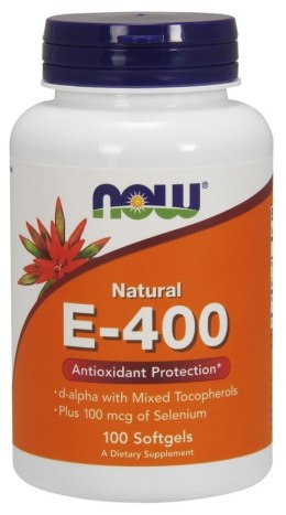 NOW FOODS Witamina E-400 IU with Selenium - 100 softgels