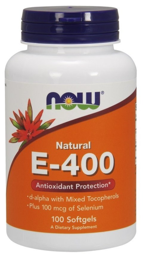 NOW FOODS Witamina E-400 IU with Selenium - 100 softgels