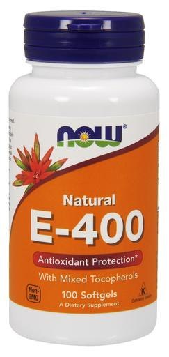 NOW FOODS Witamina E-400, Naturalna, Mix Tokoferoli - 100 softgels