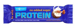 BATON PROTEINOWY O SMAKU KOKOSOWO - MIGDAŁOWYM W MLECZNEJ CZEKOLADZIE BEZ DODATKU CUKRU BEZGLUTENOWY 40 g - MAXSPORT