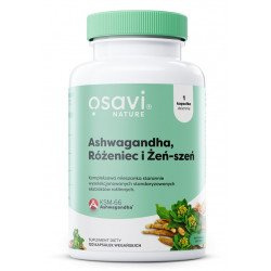 OSAVI Ashwagandha + Różeniec i Żeń-szeń - 120 vegan capsules