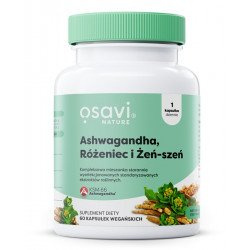 OSAVI Ashwagandha + Różeniec i Żeń-szeń - 60 vegan capsules