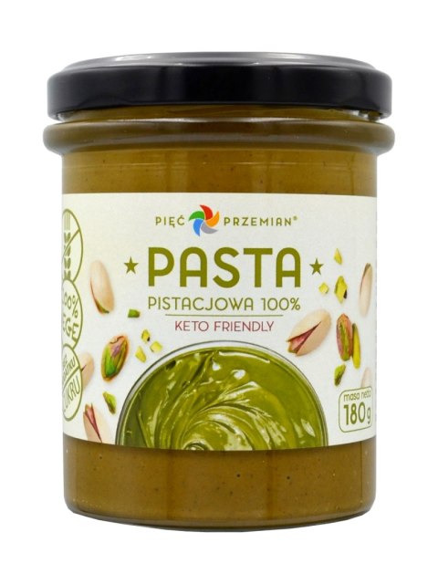 PASTA PISTACJOWA BEZ DODATKU CUKRÓW BEZGLUTENOWA 180 g - PIĘĆ PRZEMIAN