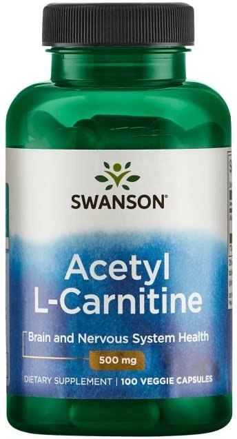 SWANSON ACETYL L-KARNITYNA 500 MG 100 KAPSUŁEK WEGETARIAŃSKICH