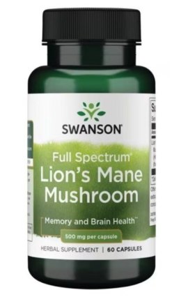 SWANSON FULL SPECTRUM GRZYB LION'S MANE 500 MG 60 KAPSUŁEK