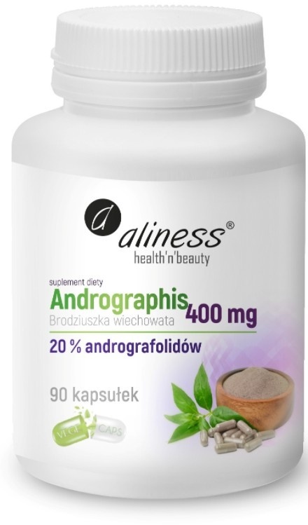 Andrographis Brodziuszka wiechowata 400 mg ODPORNOŚĆ 90 kaps Aliness