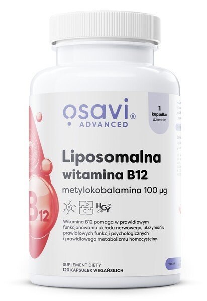 B12 LIPOSOMALNA 100 MCG ENERGIA UKŁAD NERWOWY 120 KAPS. VEGE OSAVI