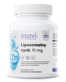 CYNK LIPOSOMALNY 15 MG ODPORNOŚĆ SKÓRA 60 KAPS. VEGE OSAVI