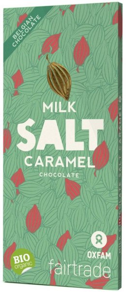 TERMIN 30/04/2026 CZEKOLADA MLECZNA ZE SŁONYM KARMELEM FAIR TRADE BIO 100 g - OXFAM