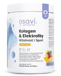 KOLAGEN + ELEKTROLITY SPORT ANANAS MANGO ENERGIA 390 G OSAVI