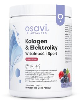 KOLAGEN + ELEKTROLITY SPORT OWOCE LEŚNE ENERGIA 390 G OSAVI