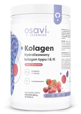 KOLAGEN TYP I III WIŚNIA TRUSKAWKA SKÓRA STAWY 660 G OSAVI