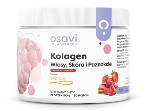KOLAGEN WŁOSY SKÓRA PAZNOKCIE RABARBAR TRUSKAWKA 150 G OSAVI