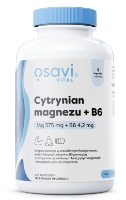 MAGNEZ CYTRYNIAN + B6 SKURCZE NERWY 180 KAPS. OSAVI
