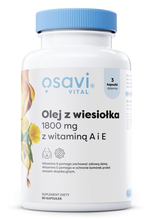 OLEJ Z WIESIOŁKA 1800 MG A+E HORMONY SKÓRA 90 SOFTG. OSAVI