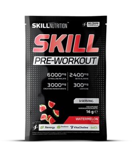 PRZEDTRENINGÓWKA SKILL PRE-WORKOUT, ARBUZ - 16G (1 SASZETKA) SKILL