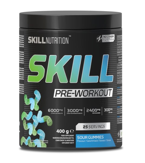 PRZEDTRENINGÓWKA SKILL PRE-WORKOUT, ORZEŹWIAJĄCY - 400G SKILL