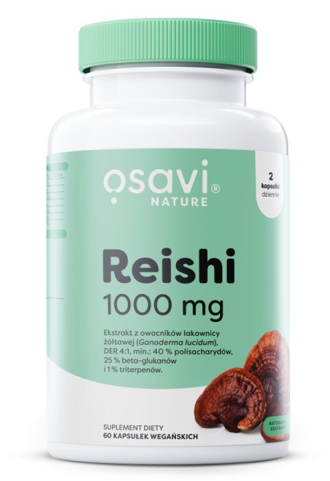 REISHI 1000 MG ODPORNOŚĆ STRES ADAPTOGEN 60 KAPS. VEGE OSAVI