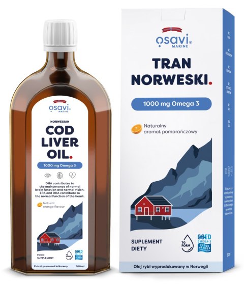 TRAN NORWESKI OMEGA-3 POMARAŃCZA ODPORNOŚĆ 500 ML OSAVI